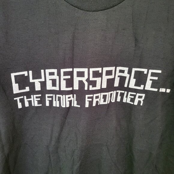 Vintage 1990s CYBERSPACE...The Final Frontier Shirt MEDIUM FOTL Single Stitch A4 - Picture 3 of 5